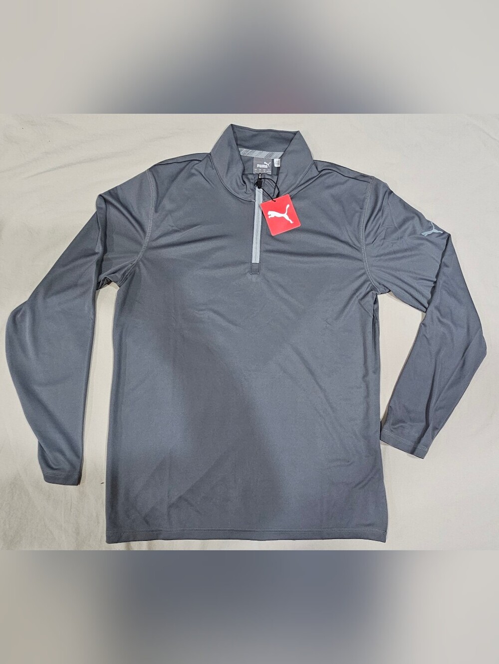 Puma Men’s Gray Quarter-Zip Performance Jacket Size Small